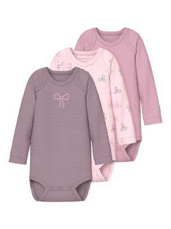 NBFBODY 3P LS BARELY PINK BOW   - Name It
