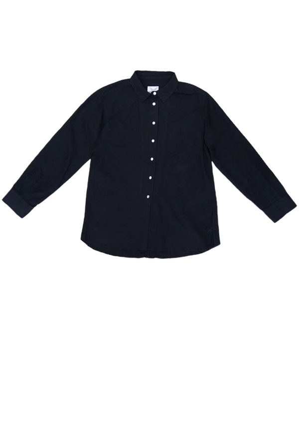 Blue Dagfrid Cotton/linen Shirt Black - Blue Sportswear