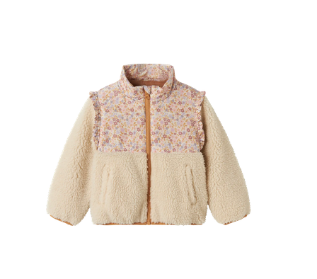 Name It Minna Teddy Jacket WhiteCap Grey/ Biscuit - Name It