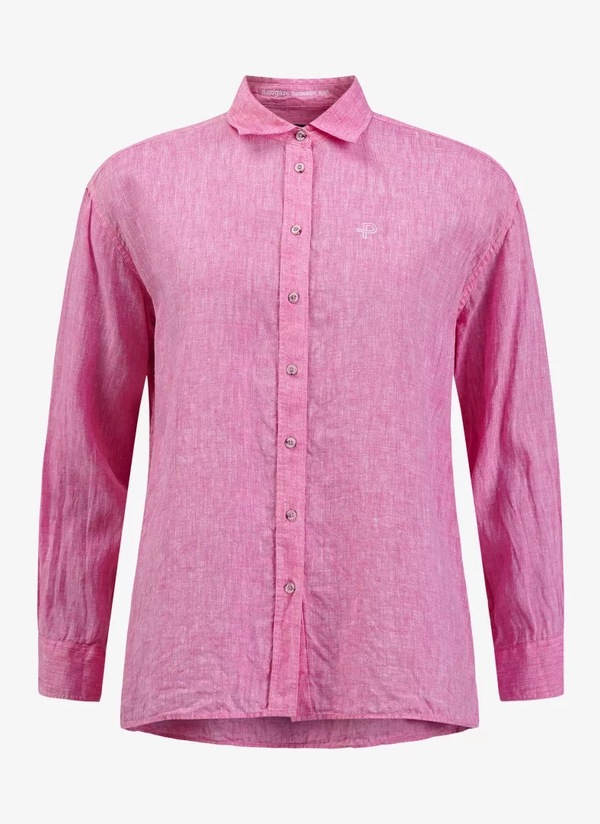 Pelle P Linen Breeze Shirt W Cyclamen Melange - Pelle P