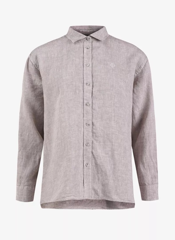 Pelle P Linen Breeze Shirt W Toffee Melange - Pelle P