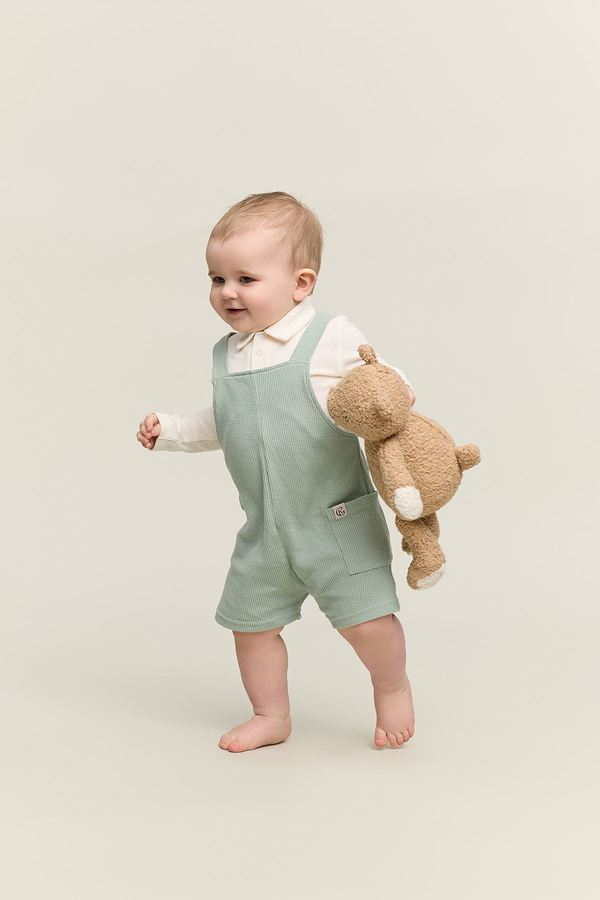 Gullkorn Basal Baby Shorts Grågrønn - Gullkorn Design