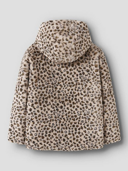 Name It Mila Jacket W Hood Oxford Tan/Leo - Name It