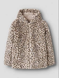 Name It Mila Jacket W Hood Oxford Tan/Leo - Name It