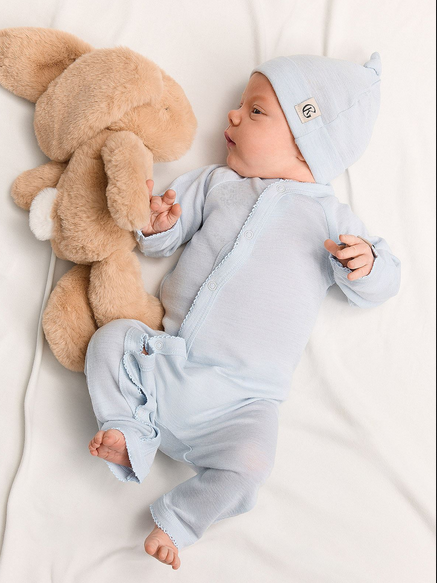 Gullkorn Vakke Ull Babydress Light blue - Gullkorn Design