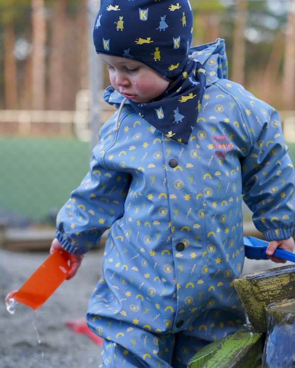 Kattnakken Babyregndress Dugg Mjuk blå - Kattnakken
