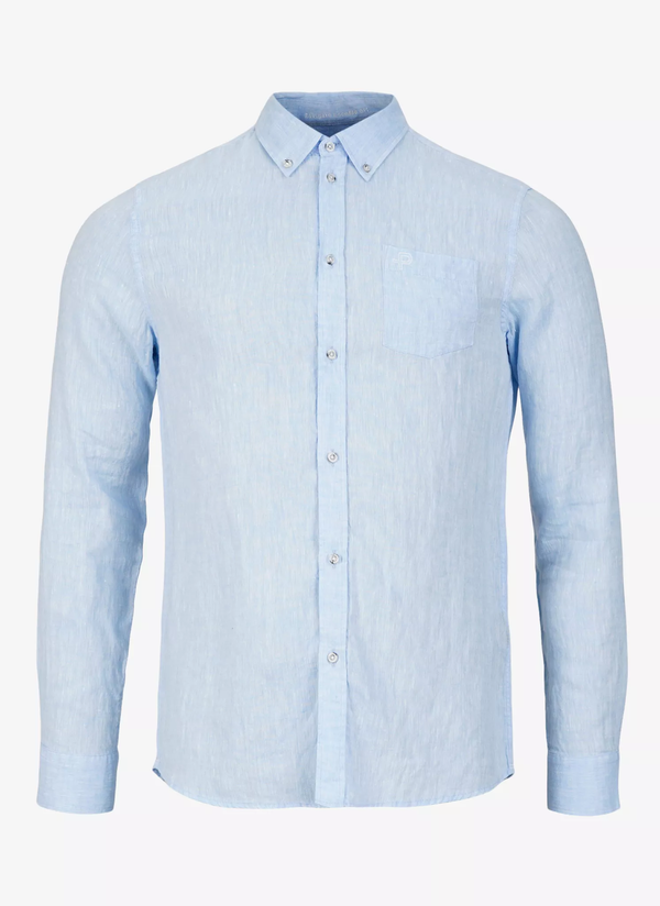 Pelle P Linen Shirt Sky Blue Melange - Pelle P
