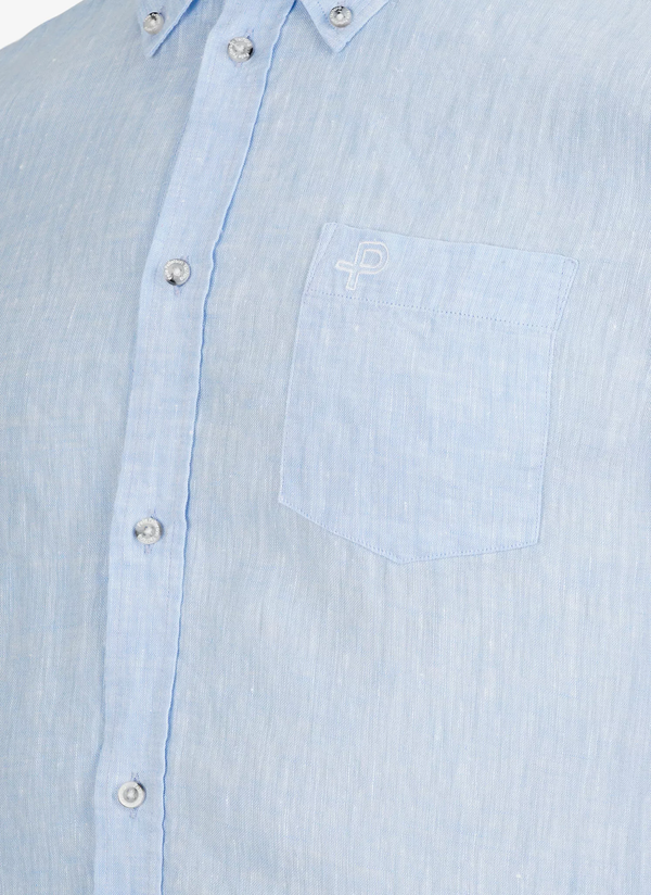 Pelle P Linen Shirt Sky Blue Melange - Pelle P