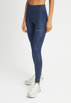 Røhnisch Untamed Emboss Tights Navy - Røhnisch