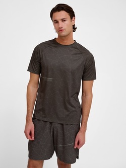 Hummel Court AOP Light Weight T-Shirt Turkish Coffee - Hummel
